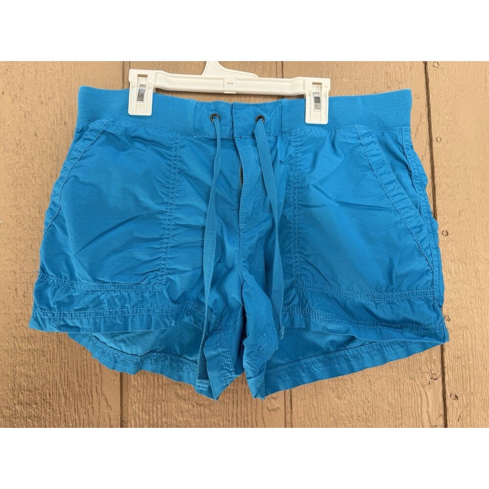 St. John's Bay Women's Drawstring Comfort Waist Lightweight Shorts Size10 P Blue